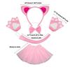 Cats Costume Set Includes Cats Tail Headband Bowtie Glove Skirt Halloween Catgirl Dress up Outfit for Kid Women Cosplay