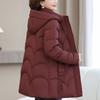 Plus Size XL-6XL Middle Age Women's Puffer Jacket Winter Outerwears Hooded Elegant Thick Warm Down Coats