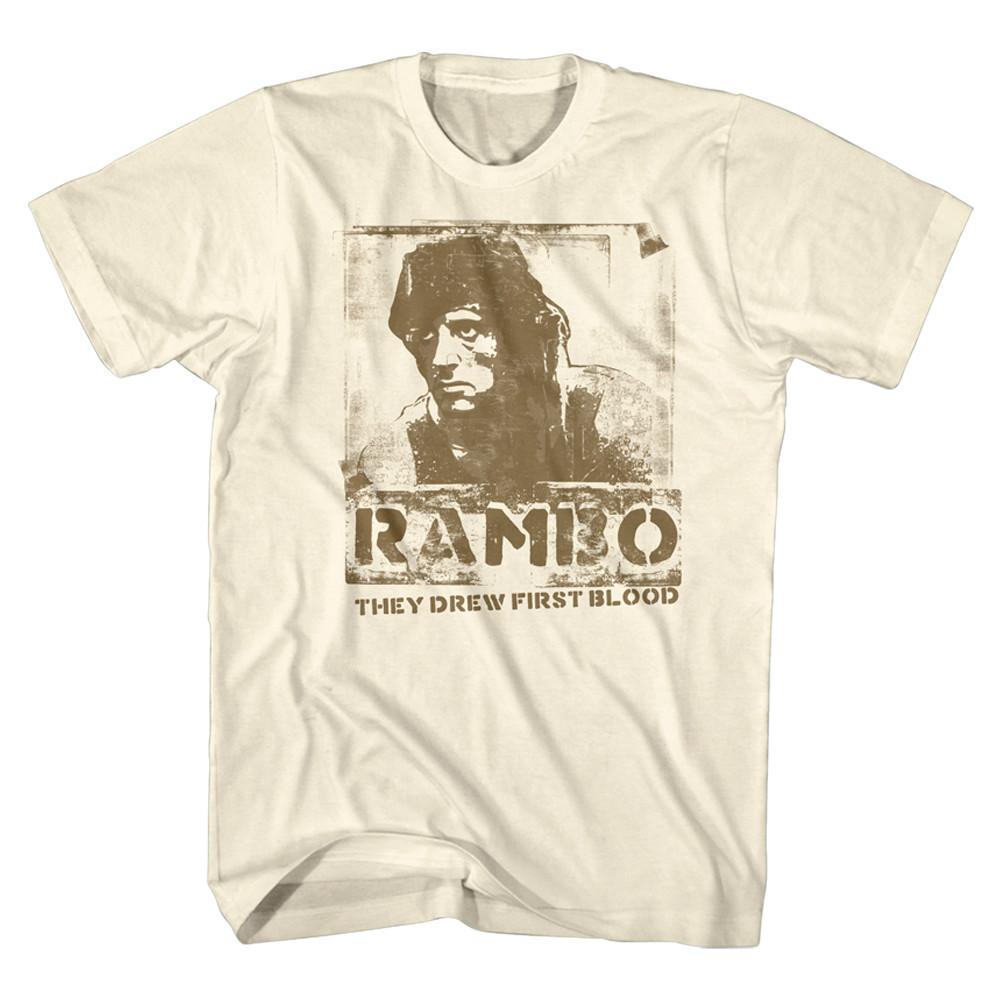 Rambo They Drew First Blood Men T Shirt Military Action Movie Soldier XXXL