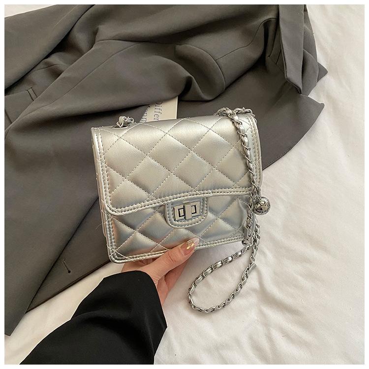 Modische Diamantenkette Kleine quadratische Tasche Damen Leichter Luxus Temperament Vielseitige High-End Umhängetasche