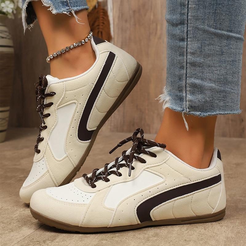 Lässige weiße Sneaker mit weicher Sohle für Damen 2025 Frühling Herbst Mode Rutschfeste Laufschuhe Damen Leicht Flache Sportschuhe
