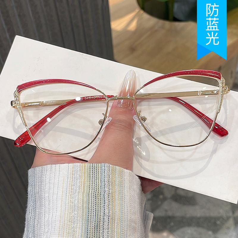 Neue Mode Damenbrille Katzenaugenform Anti Blaulicht Brillengestelle Europäischer Amerikanischer Stil Gestellbrille