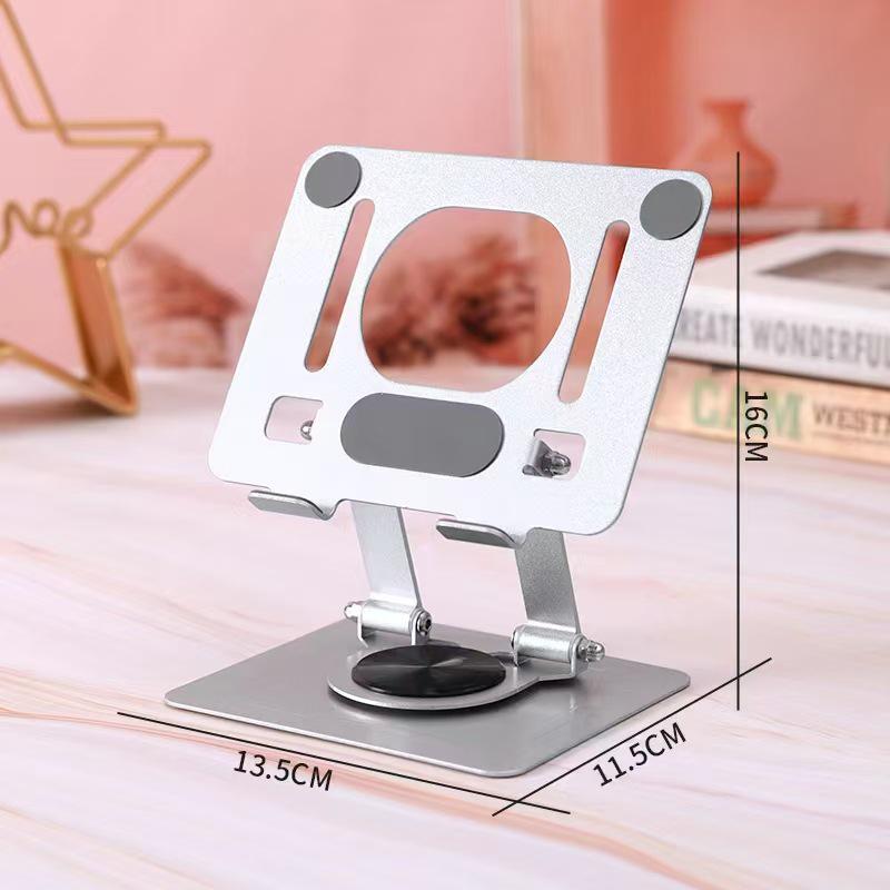 Foldable Rotatable Aluminum Tablet Stand with Heat Dissipation серебряный