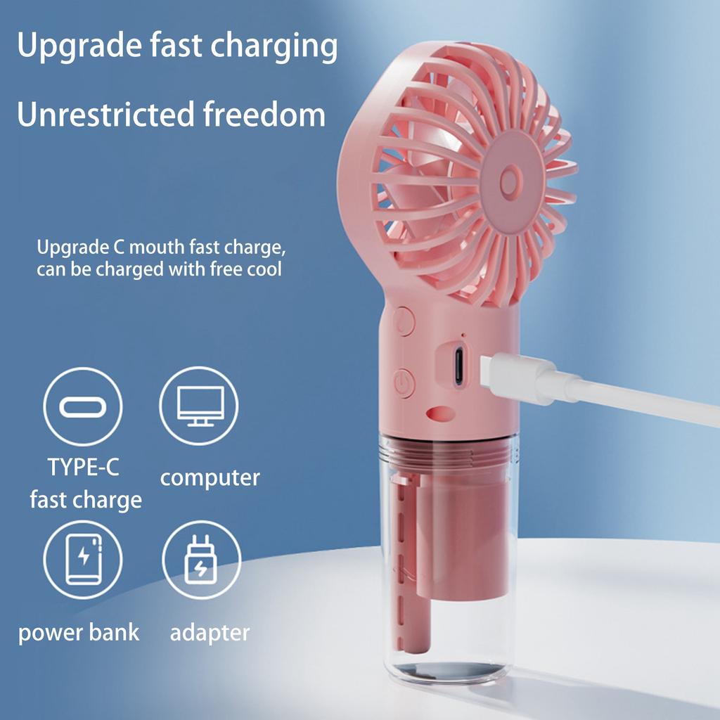 USB-wiederaufladbarer tragbarer Luftbefeuchter-Ventilator Handheld Mini-Sprühnebler für persönliche Kühlung und Befeuchtung Innen Außen Reisen