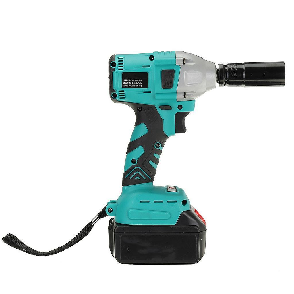 100-240V AC 880N.m Electric Brushless Impact Wrench Rechargeable Cordless 1/2 Socket Wrench Tool With 1 Battery