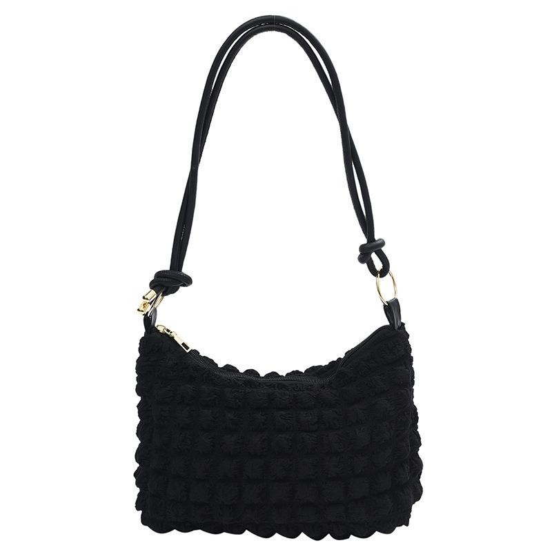 Small fresh bubble women's bag soft pleated armpit bag girl fashion trend simple shoulder bag