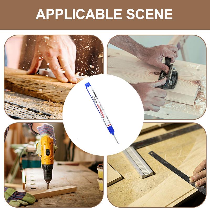 Long Head Deep Hole Marker Long Nose Mechanical Pen Drill Hole Marker Colorful Waterproof Carpenter Ink Marker Pen For Glass
