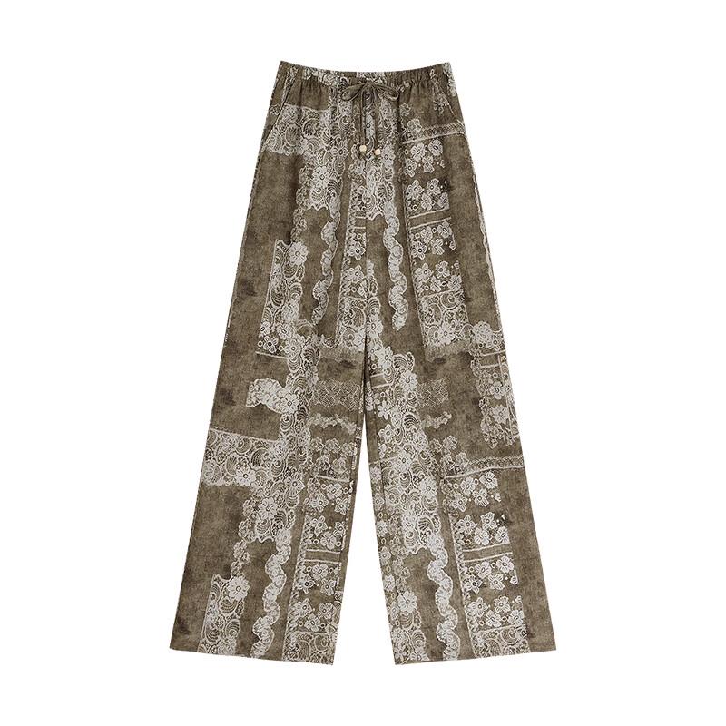 Chuyu 2026 Spring Bohemian Printed Wide-Leg Trousers