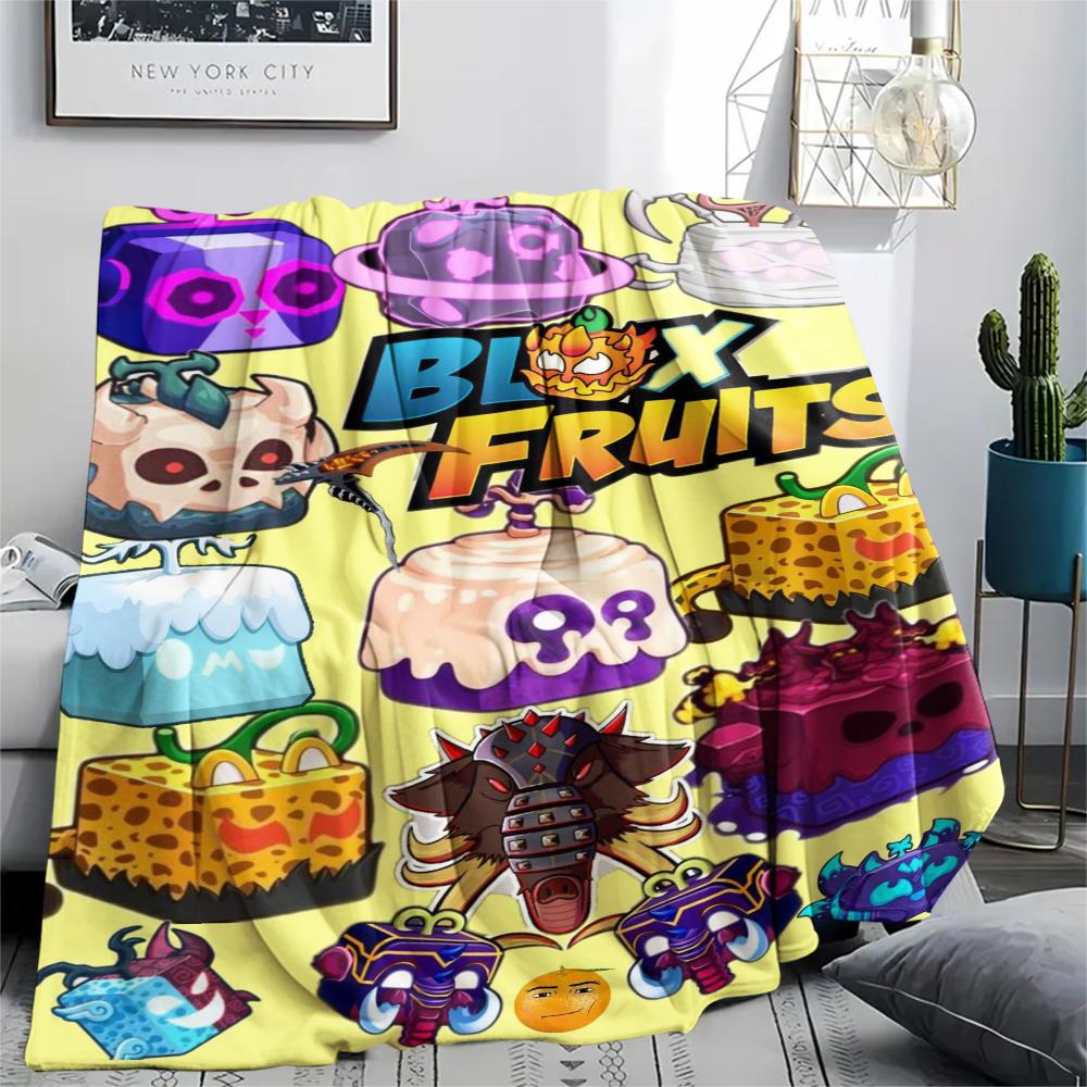 1Pc Blox Fruits Game Print Flannel Blanket, High Quality Comfortable for All Seasons, Home Decor, Warmth and Comfort, Perfect for Christmas Gifts 10