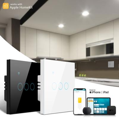 Akıllı Ev Homekit Akıllı Duvar Anahtarı WIFI Kesiciler Cam Dokunmatik Sensör Anahtarı 220V-240V Akıllı Işık Anahtarı