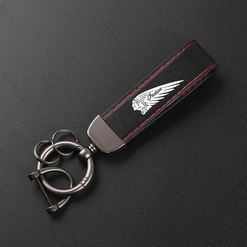 

Роскошный кожаный брелок-брелок-шнурок для мотоцикла Подарок для Indian CHIEF Chieftain Roadmaster Scout Springfield красный