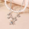 Pearl Layer Necklaces Link Chain Choker Unique Bat Star Pendant Clavicle Chain Personality Fringe Necklace for Women