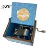 Desktop Musical Box Rotary Handle Wooden Music You Are My Sunshine Mini Mechanical Heavy Duty Decoration Girlfriend Boyfriend Wife Husband Birthday