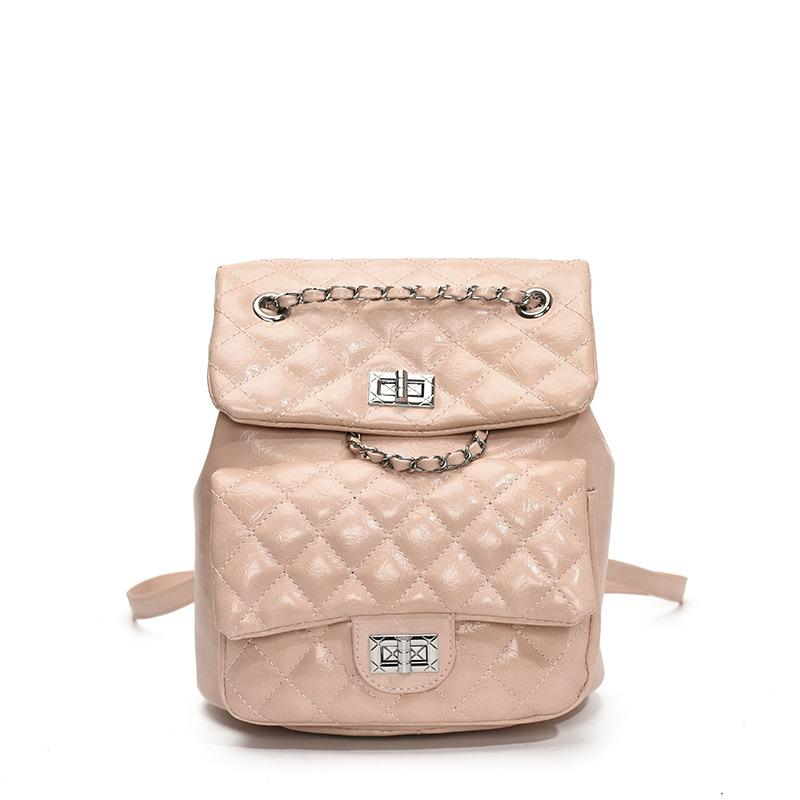 Backpack Women's Fashion Niche Design 2025 New Portable Korean Version Rhombus Student School Bag Lightweight Travel Backpack