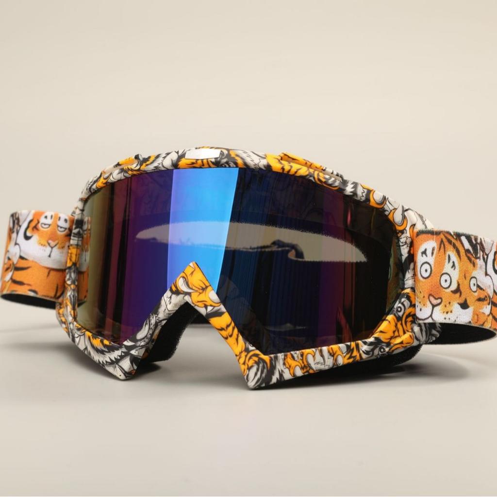 Motorcycle goggles with water transfer print, off-road outdoor riding sports glasses, ski goggles, windproof glasses