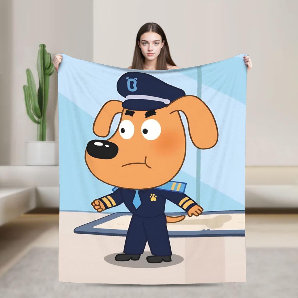 Coperta Labradors dello Sceriffo Qualità Calda Plaid Inverno Ragazze Ragazzi Grafica Esterna Copriletto