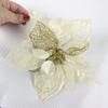 Eye-catching 20cm European Style Christmas Fabric Flowers For Seasonal Decor