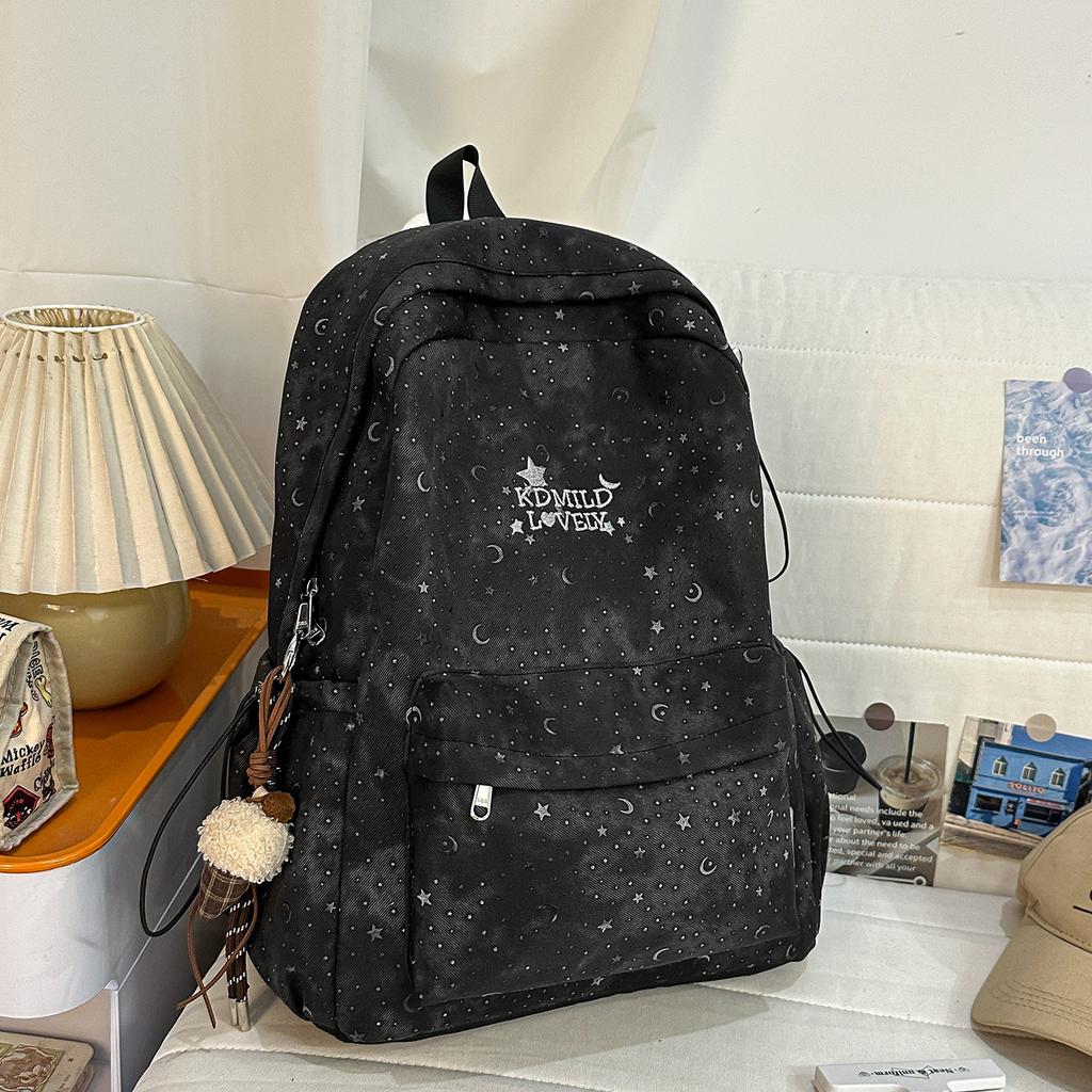 Schoolbag Student School Bag Star Moon Backpack Female Student School Bag Junior High School Student Girl High School Student Female High Value