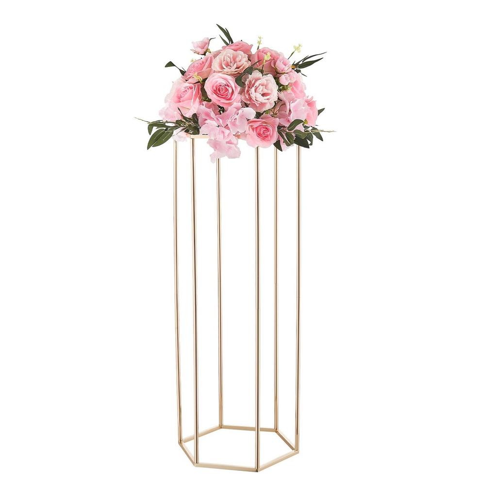 Wedding Flower Stand, 10PCS 80cm Column Flower Stand, Floral Stands with Acrylic Laminate, Hexagonal Cubic Floral Display Rack for Wedding, Party,