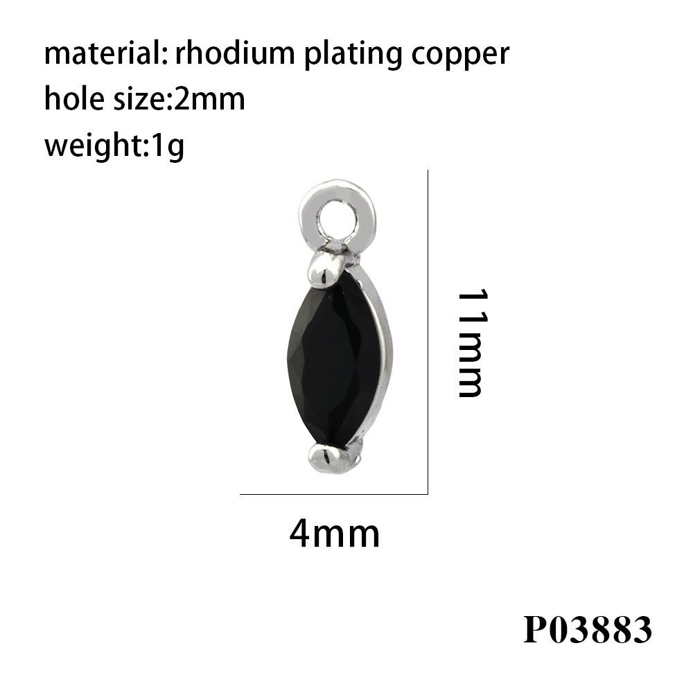 18K Gold-Plated Zircon Marquise Pendant DIY Jewelry Materials