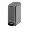 Square Stainless Steel Trash Can with Lid OdorControlling Compact Rectangular Pedal Bin Hands