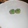 Inlaid Rhinestone Women's Earrings Unique Fashion Green Zircon Drop Earring Sparkle Wedding Jewelry