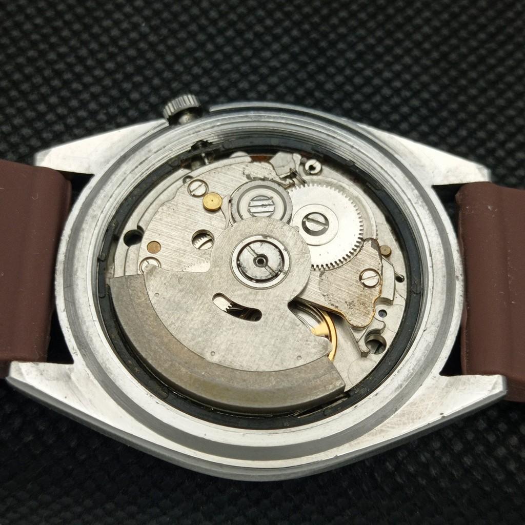 USED VINTAGE SEIKO 5 AUTO JAPAN MENS DAY/DATE ARABIC SILVER WATCH 603-a313774-2 SKU603-a313774