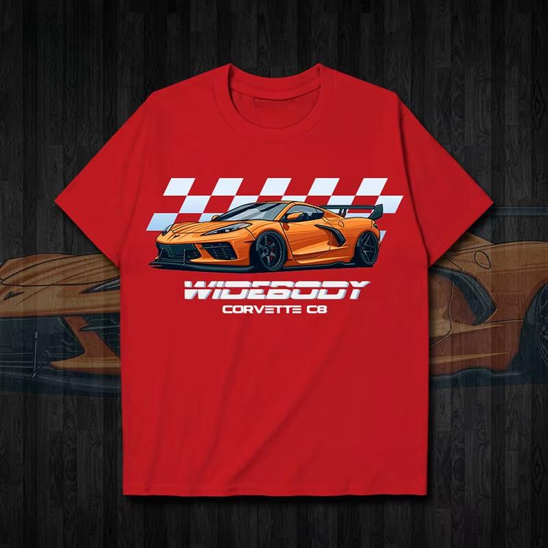 

Corvette C8 Supercar 2025 Summer Fashion Casual Crewneck Comfortable Breathable Women s Top Printed Graphic T-shirt 4XL
