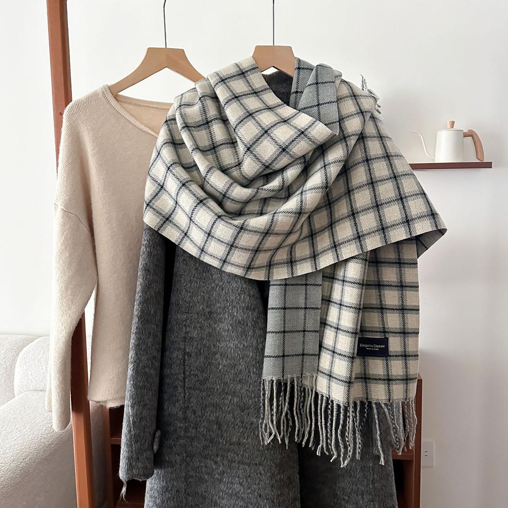 Plaid Striped Tassel Scarf for Men In Winter High End and Versatile  Fashionable Birthday Gift for Male and Female Students.