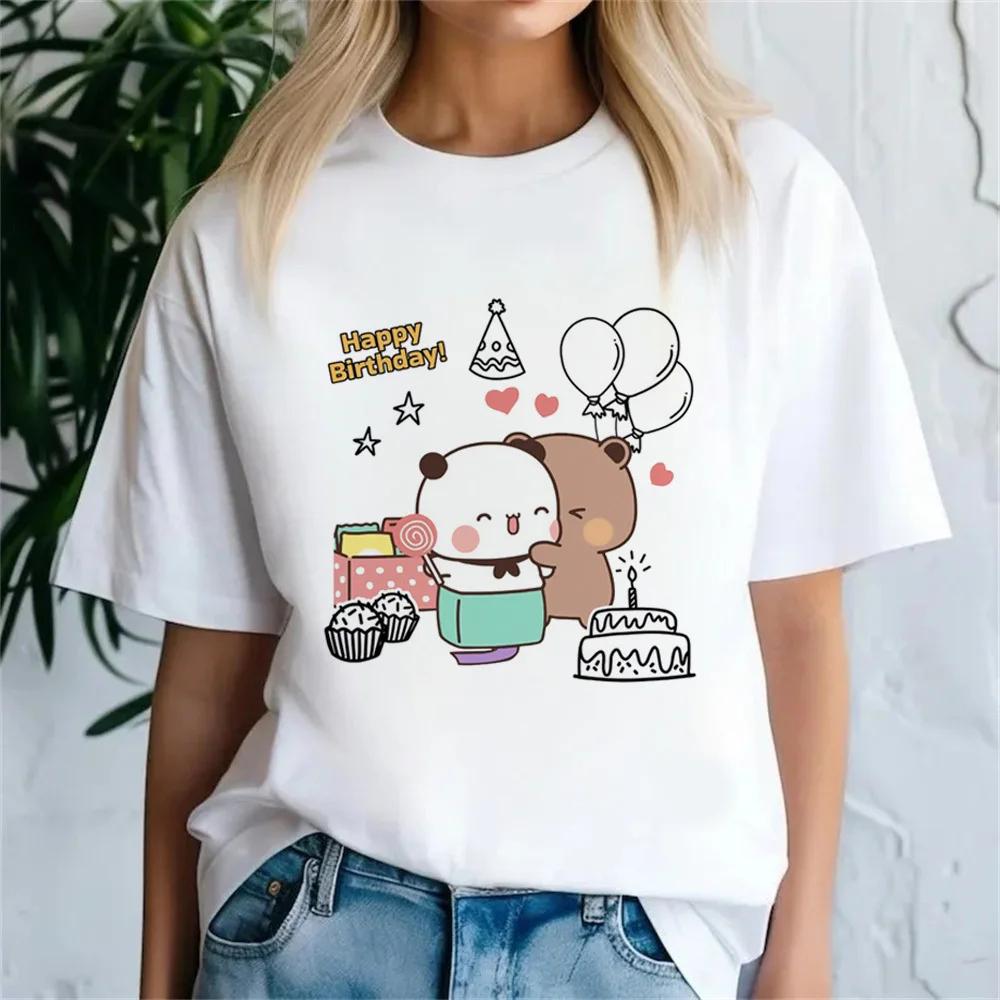 Bubu Dudu T-Shirt Damen Atmungsaktiv Pastell Trendig Vintage Buntes T-Shirt Koreanische Kleidung Hip Hop Streetwear Frauen 2000er Punk