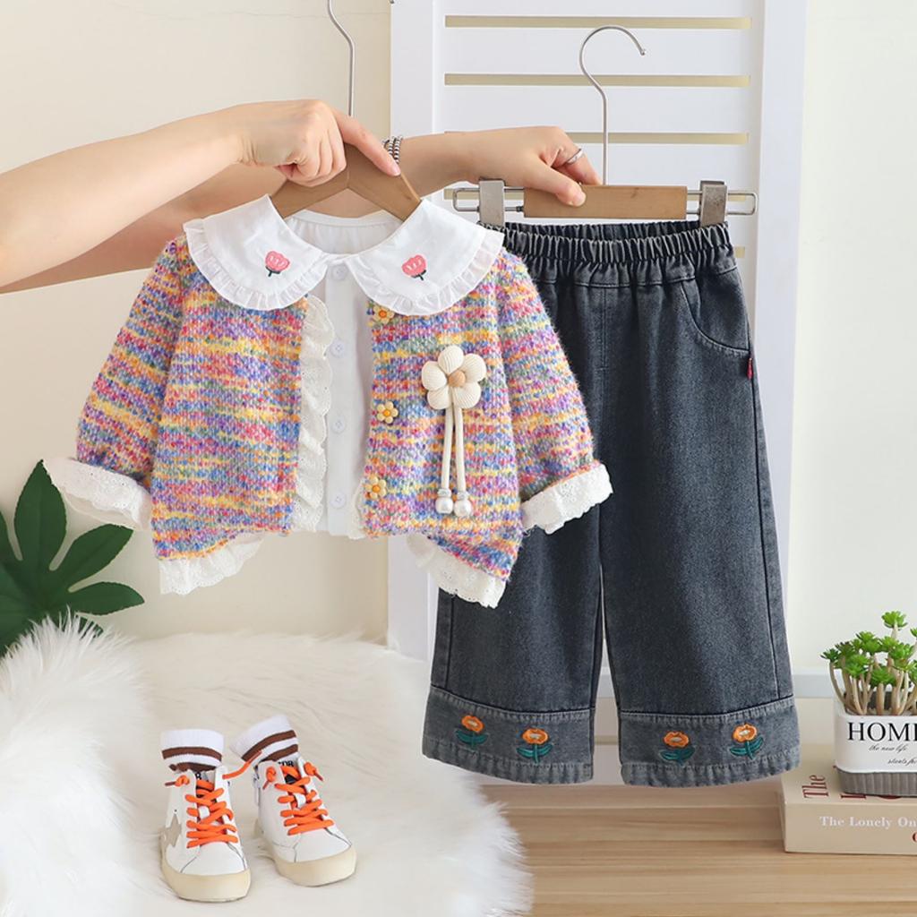 Kids Casual Long-Sleeve Set, Comfortable Daily Wear Outfits