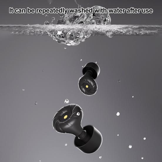 1 Pair Silicone Noise Reduction Earplugs Washable Waterproof Soft Reusable Hearing Protection Concerts Work Study Sleeping Silent Earplugs