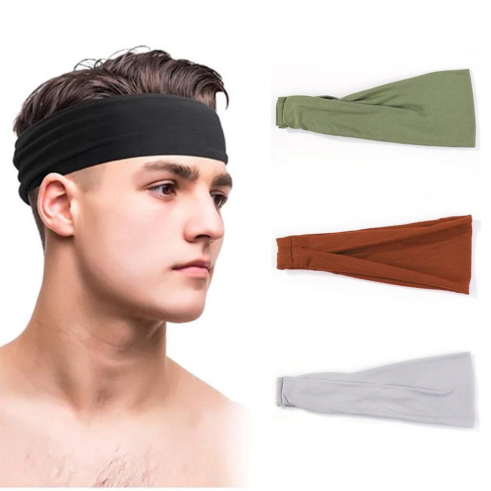 3Pcs/Lot Casual Solid Color Yoga Headband for Women Super Elasticity Man's Sports Fitness Anti Sweat Headscarf Hairband Set