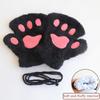 Schöne Plüschhandschuhe mit Katzenkrallen und Pfoten, Plüschfäustlinge, warm, weich, kurze, fingerlose, flauschige Bärenhandschuhe, Kostüm, Halbfingerhandschuhe
