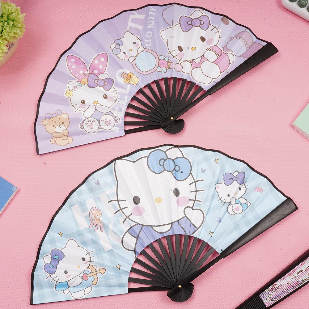 Panda 8-inch Cartoon Folding Fan - Cute Anime Design, Perfect for Students, High-Quality Summer Cool