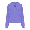2025 Autumn Winter New Women's Scuba Sports Half-Zip Yoga Loose Short Hooded Fleece Lined Sweatshirt