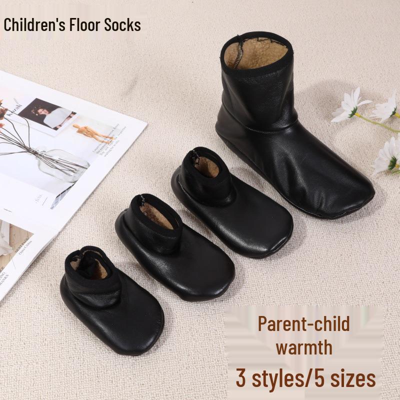 

Детские кожаные носки для пола - Высокие, Унисекс, Детские носки для ходьбы, Толстые, Теплые, Домашняя одежда S, 1-2 years (Foot Length 12-13cm)