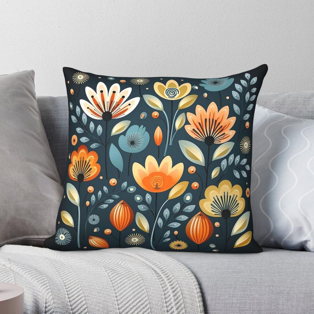 Federa per Cuscino Floreale Scandinava Retrò Conica Poliestere Lino Velluto Fantasia Zip Decorazione Copricuscino per la Casa Vendita all'Ingrosso