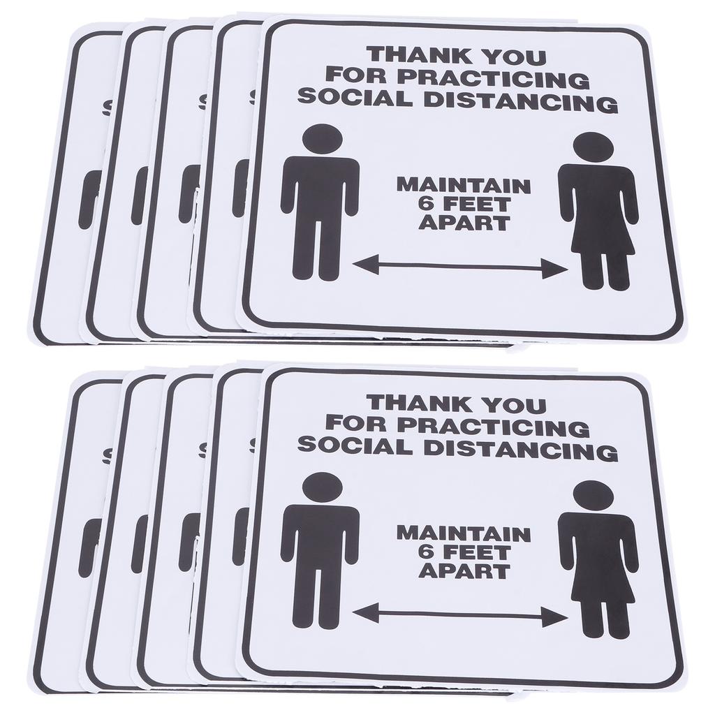 2 Set Floor Sticker Floor Distancing Signs Marker Warning Decal for Mall School Public Area