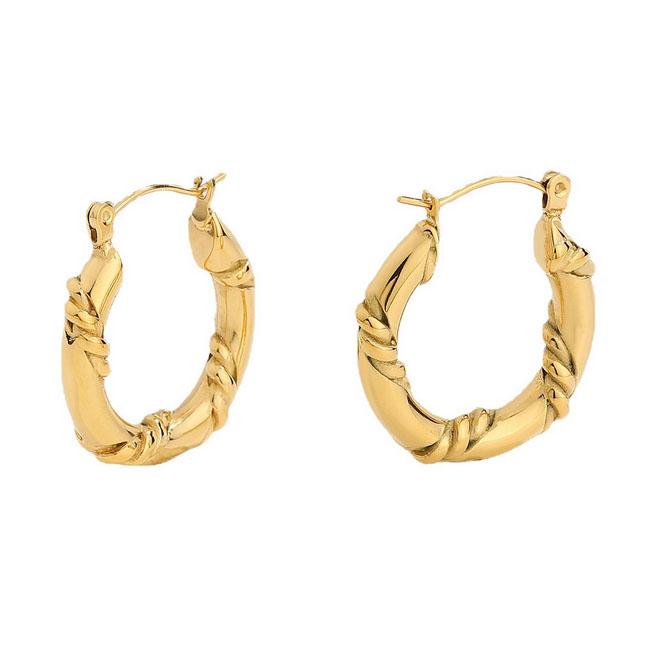 Luxurious Hoop Filled Gold Earrings 18k Gold Plated Hypoallergenic Earrings Jewelry for Women Normal&TRENDY золотой