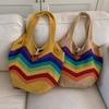 Breathable Crochet Shoulder Bag Large Capacity Seaside Vacation Handbag Knitted Tote Bag  Female