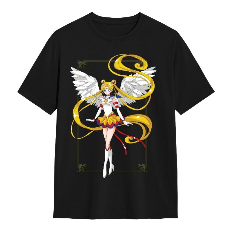 Japanese Anime Sailor Moon T-Shirt Men's Crew Neck Cotton T-Shirt Summer New Retro Men's and Women's Streetwear