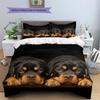 Black Rottweiler Pattern Bedding Home Decoration Birthday Gift (1 * duvet cover + 2 * pillowcase, without core)
