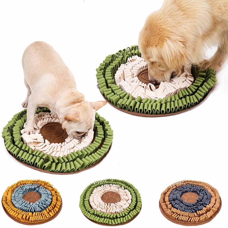 Dog Snuffle Mat Interactive Treat Puzzle Toys Slow Feeder with Licking Mat Improving Intelligence for Puppy 19" x 19"