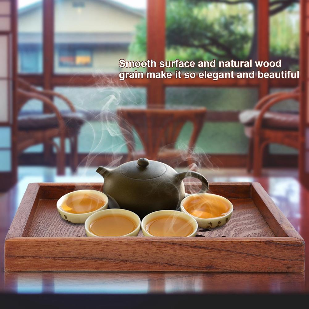 Traditional Wooden Tea Plate Coffee Fruits Snacks Serving Tray Dish for Home Restaurant