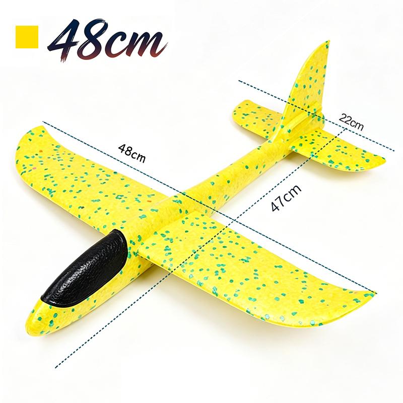 Foam Glider Airplane Toy 38/48cm Hand Launch Throwing Plane with 2 Flight Modes EPP Foam Stunt Plane for Kid Outdoor Sports Game
