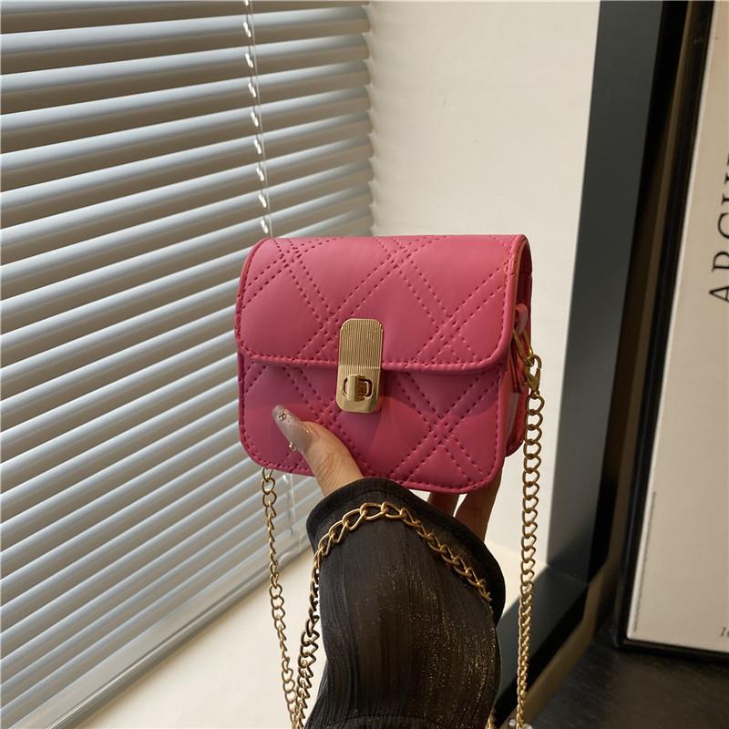 

Премиальная мини-квадратная сумка лето новая бриллиантовая цепочка изысканная мода универсальная на плечо сумка-мессенджер женская розовый