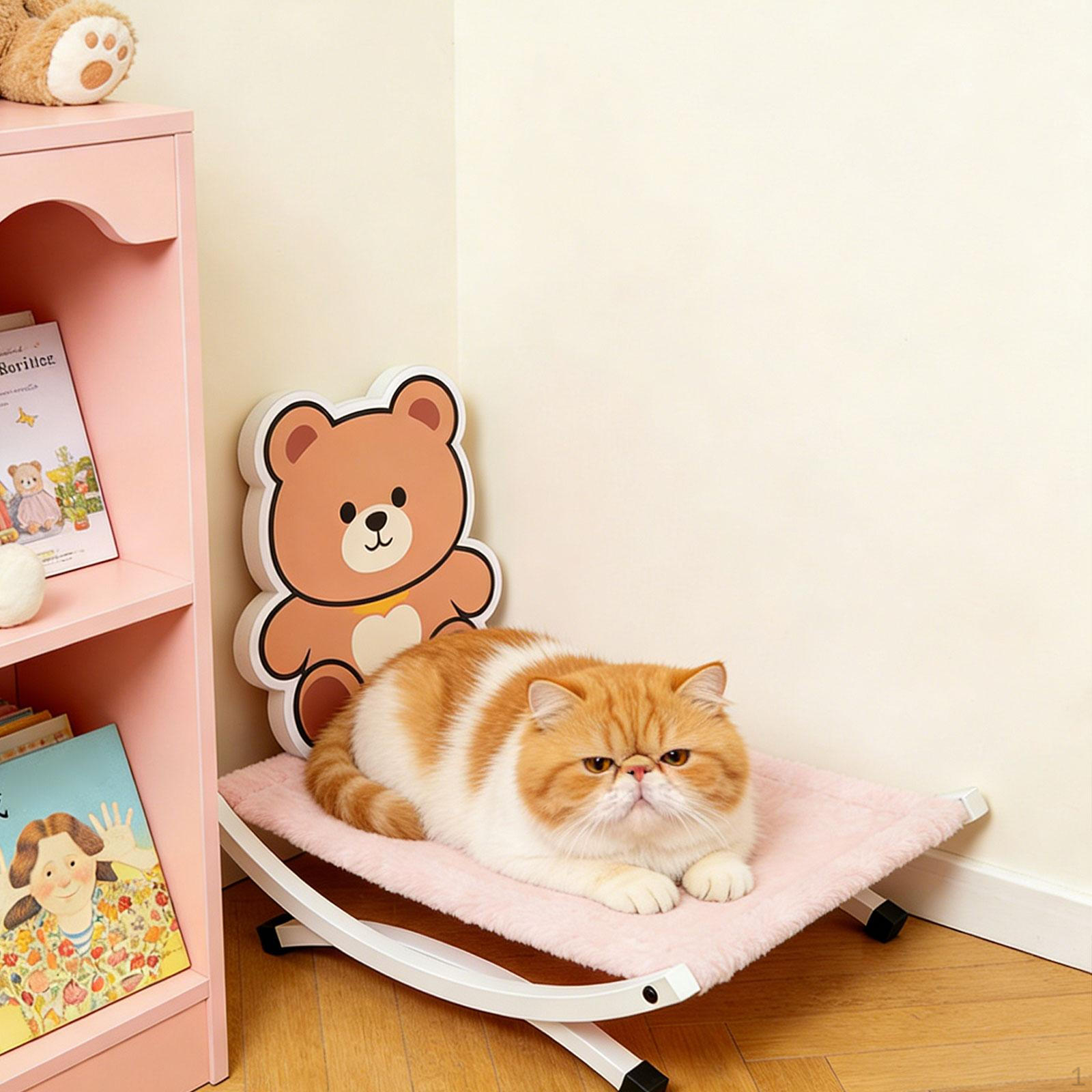 

Cat Bed Hammock, Elevated Indoor/Outdoor Bed, Puppy Lounger for Small Animals, Indoor Use Pink