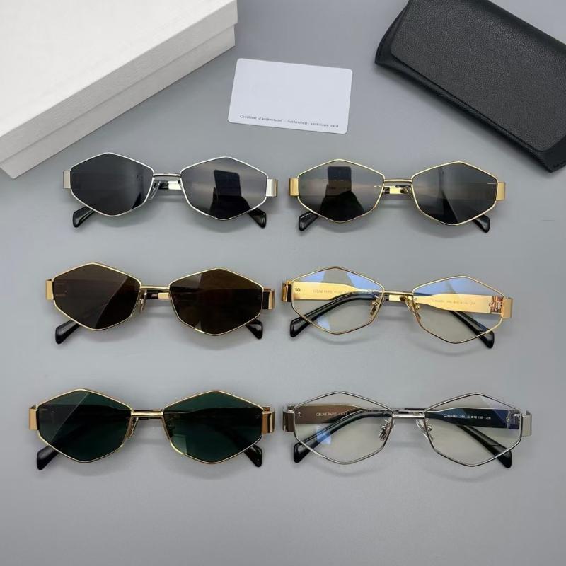 Metal Small Frame Polygonal Women's Sunglasses Fashion Punk Rhombus Sun Glasses For Women Trendy  Vintage Diamond Eyewear