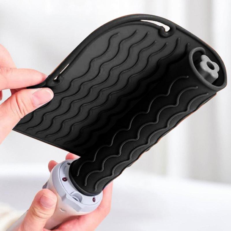 Multifunktionale hitzebeständige Silikonunterlage Isoliermatte für Haarglätter, Lockenstab, Lockenwickler, Glätteisen